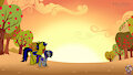 Walking through the sunset in love