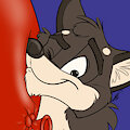 Badge for Fletcher, the balloon loving husky by Frazzle