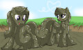Cadence and Twilight do a little mud shake (muddy) by mucky