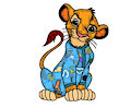 Simba in his pajamas ready for bed