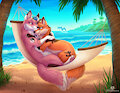 Beach Foxes by HornyFox