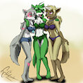 Lupa, Ariah, and Elane by wallooner