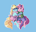Sweet Haze and Cloud Cuddler Hugging by DaMagics