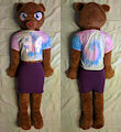 Anthro bear plush, life-size by PixiePandaPlush