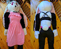 [Commission] Anthro rabbit plush, life-size
