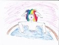 Sasha in the hot tub