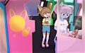 Liz and Miyu at the Arcade