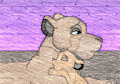 Sarabi comforting crying Simba by Godfather72