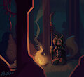 Father flame in the night