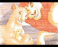 Newborn baby cub Simba with his parents by Godfather72