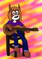 Rachel playing the guitar by Matathesis