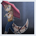 Zoel Holding An Umbrella