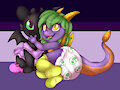 A Cub and her Plushie (Artist: LilDooks) by SinderDarkoff