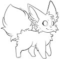 Free Chibi Fox Lineart by Uluri