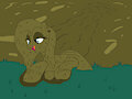 Fluttergoth takes a mud bath by mucky