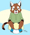 Khan on the potty.