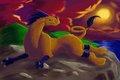 Lazy Triclaw beast watches sunset