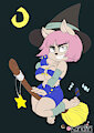 witchy waifu moonlight flight (Coloured)