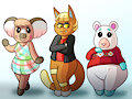 Melba, Katt and Flurry by JAMEArts