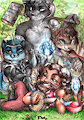 Commission - Chibi Fantasy party!