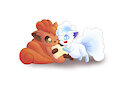 Snuggling babies by DemonicDarlon