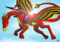 Flying in the blue sky by koomori