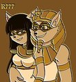 Slytunkhamen and his wife Cleo by rougethebat777