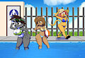 Poolside babes~ (commission) by MarcodileArts