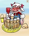 Commission: Sandy Pants Filling the Moat by RuckforderungReich