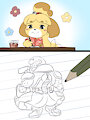 Isabelle working hard on her papers by MrShin