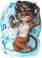 Chibi commission - Listening to music