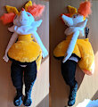 [Commission] Braixen plush, life-size by PixiePandaPlush