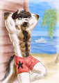 Cameron at the beach