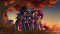 A Herd and an Autumn Sunset