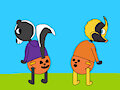 Comparing pumpkin butts.