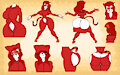 ODILE's RED DROP-SEAT JAMMIES MODEL SHEET
