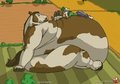 Lou and a HUGE Horse by Sugarboy, colored by me by CashewLou