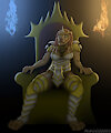 Khajiit on a throne