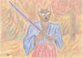 Wolf Samurai Autumn Forest