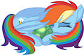Rainbow Dash and Tank - Sleeping