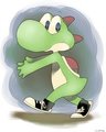 Yoshi Walks by Focaccia
