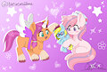 Sweet Haze meets filly Sunny Starscout by DaMagics