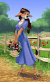 Commission - Cow Girl with Wildflowers