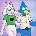 Boyfriend Berdly & Ralsei by Nishi