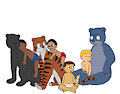 teenagers animals with boys jungles