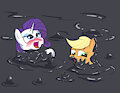 Appleajack and Rarity tarpit dip