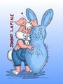Bunny Loves His Beautiful Blue Bunny Balloon - aldo5037 