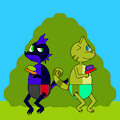 Water fight for the baby dragon's birthday.