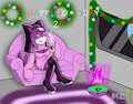 Xmas 2021: Sphinx enjoying Hot Chocolate.