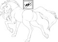 Brown Female Horse (Line Art)